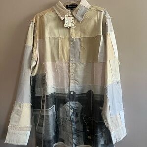 KidSuper studios super patchwork button down shirt